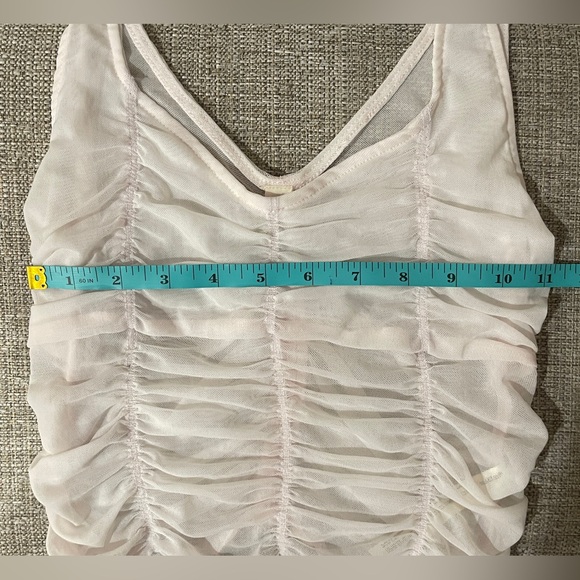 FREE People Intimately All I Think About Brami Ruched Sheer Light Pink SZ S NWT - Picture 9 of 9